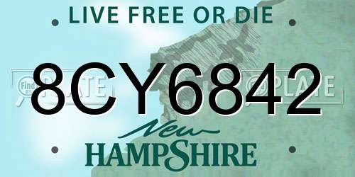 8CY6842 New Hampshire License Plate