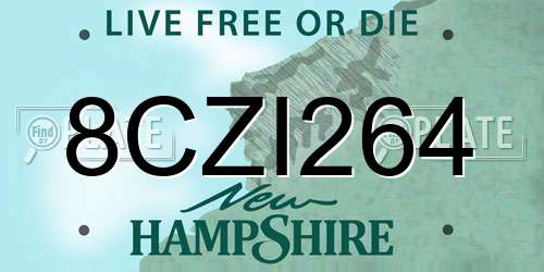 8CZI264 New Hampshire License Plate
