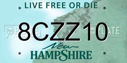 8CZZ10 New Hampshire License Plate
