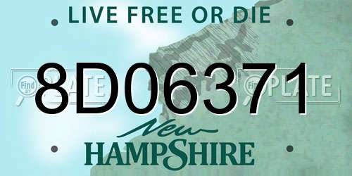 8D06371 New Hampshire License Plate