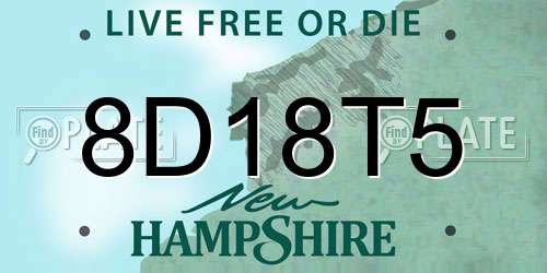 8D18T5 New Hampshire License Plate