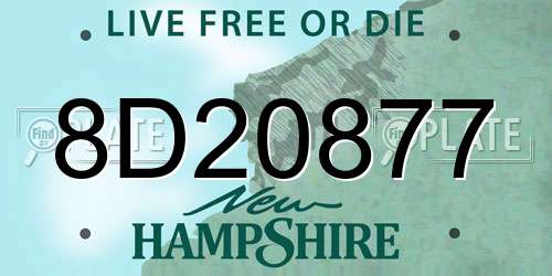 8D20877 New Hampshire License Plate