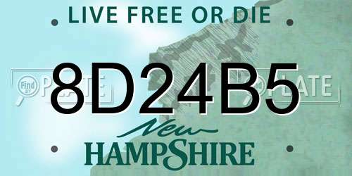 8D24B5 New Hampshire License Plate