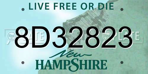 8D32823 New Hampshire License Plate
