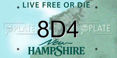 8D4 New Hampshire License Plate