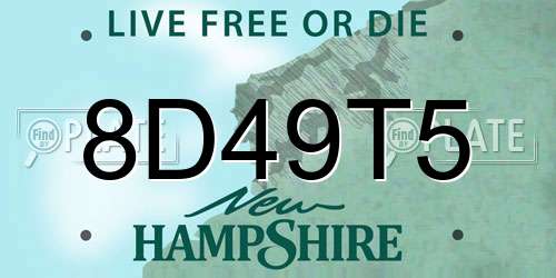 8D49T5 New Hampshire License Plate