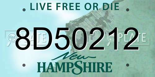 8D50212 New Hampshire License Plate