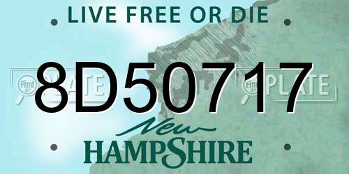 8D50717 New Hampshire License Plate