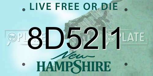 8D52I1 New Hampshire License Plate
