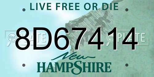 8D67414 New Hampshire License Plate