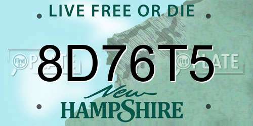 8D76T5 New Hampshire License Plate