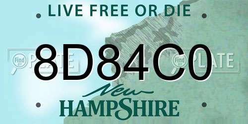 8D84C0 New Hampshire License Plate