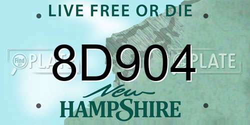 8D904 New Hampshire License Plate