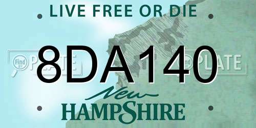 8DA140 New Hampshire License Plate