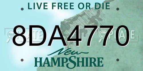 8DA4770 New Hampshire License Plate