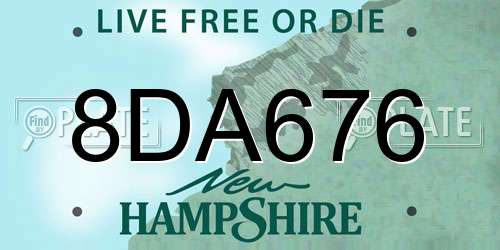 8DA676 New Hampshire License Plate