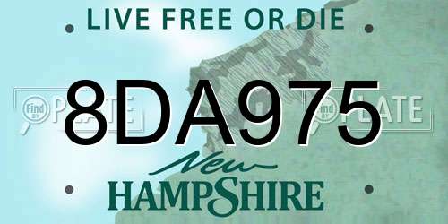 8DA975 New Hampshire License Plate