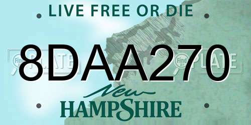 8DAA270 New Hampshire License Plate