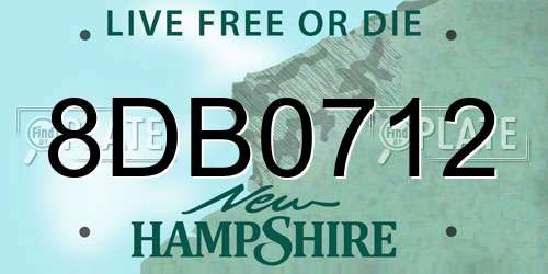 8DB0712 New Hampshire License Plate