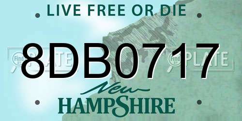 8DB0717 New Hampshire License Plate