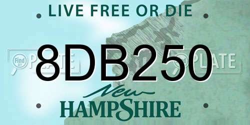 8DB250 New Hampshire License Plate
