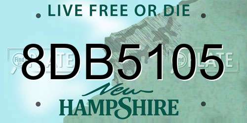 8DB5105 New Hampshire License Plate