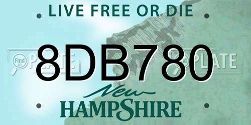 8DB780 New Hampshire License Plate