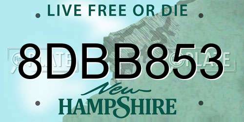 8DBB853 New Hampshire License Plate