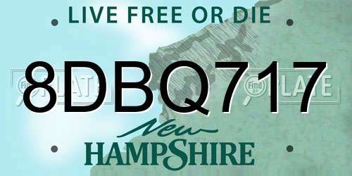 8DBQ717 New Hampshire License Plate