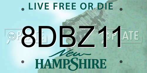 8DBZ11 New Hampshire License Plate