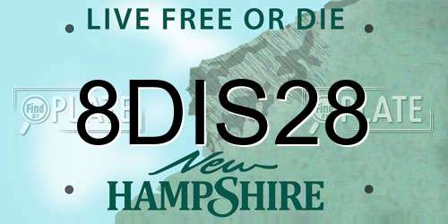 8DIS28 New Hampshire License Plate