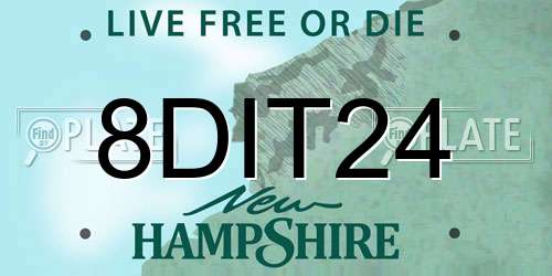8DIT24 New Hampshire License Plate