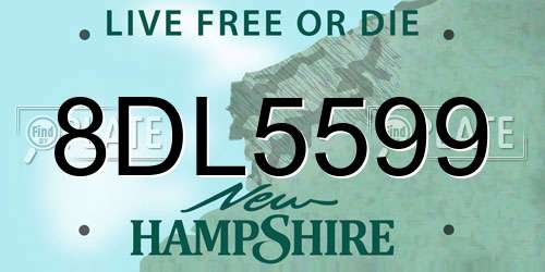8DL5599 New Hampshire License Plate