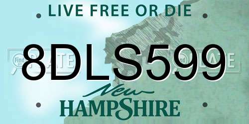 8DLS599 New Hampshire License Plate