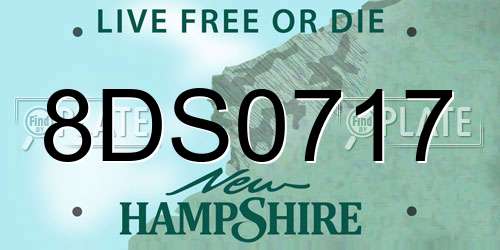 8DS0717 New Hampshire License Plate