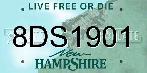 8DS1901 New Hampshire License Plate