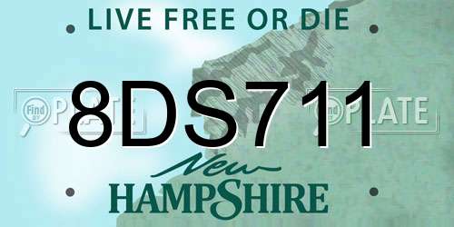 8DS711 New Hampshire License Plate