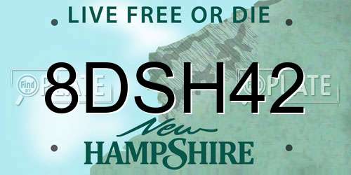 8DSH42 New Hampshire License Plate