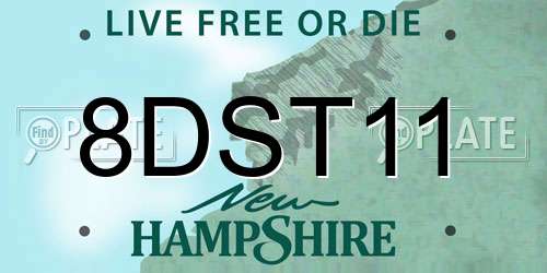 8DST11 New Hampshire License Plate