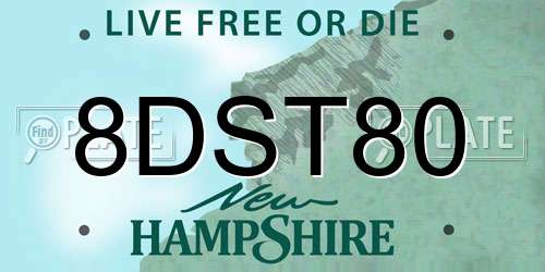 8DST80 New Hampshire License Plate