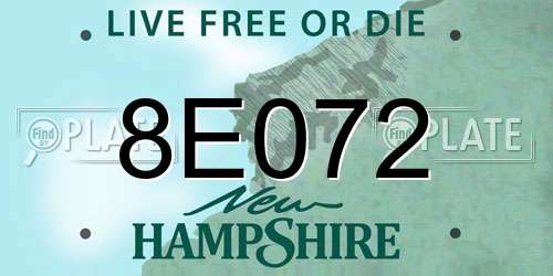 8E072 New Hampshire License Plate