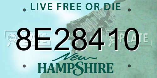 8E28410 New Hampshire License Plate