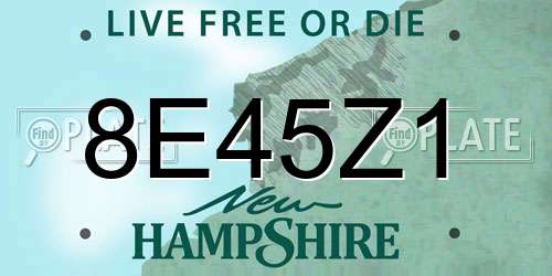8E45Z1 New Hampshire License Plate