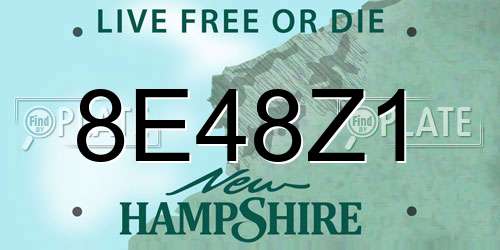 8E48Z1 New Hampshire License Plate