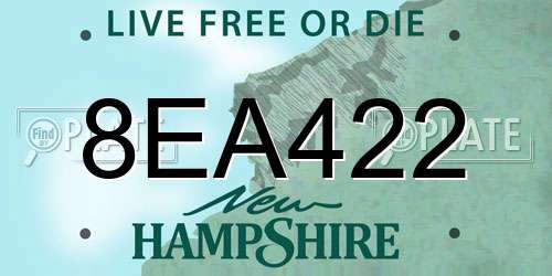 8EA422 New Hampshire License Plate