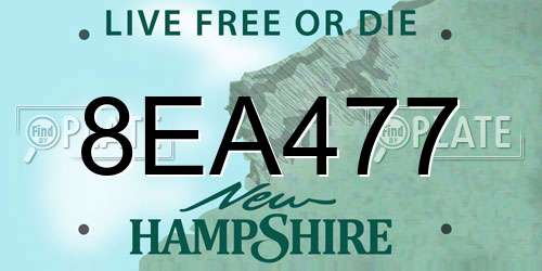 8EA477 New Hampshire License Plate
