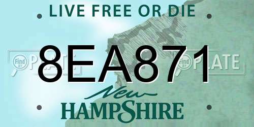 8EA871 New Hampshire License Plate
