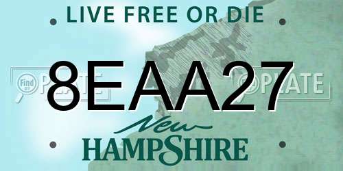 8EAA27 New Hampshire License Plate