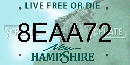 8EAA72 New Hampshire License Plate