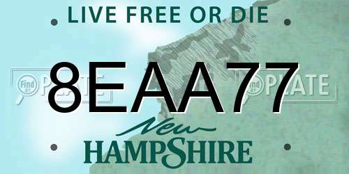 8EAA77 New Hampshire License Plate